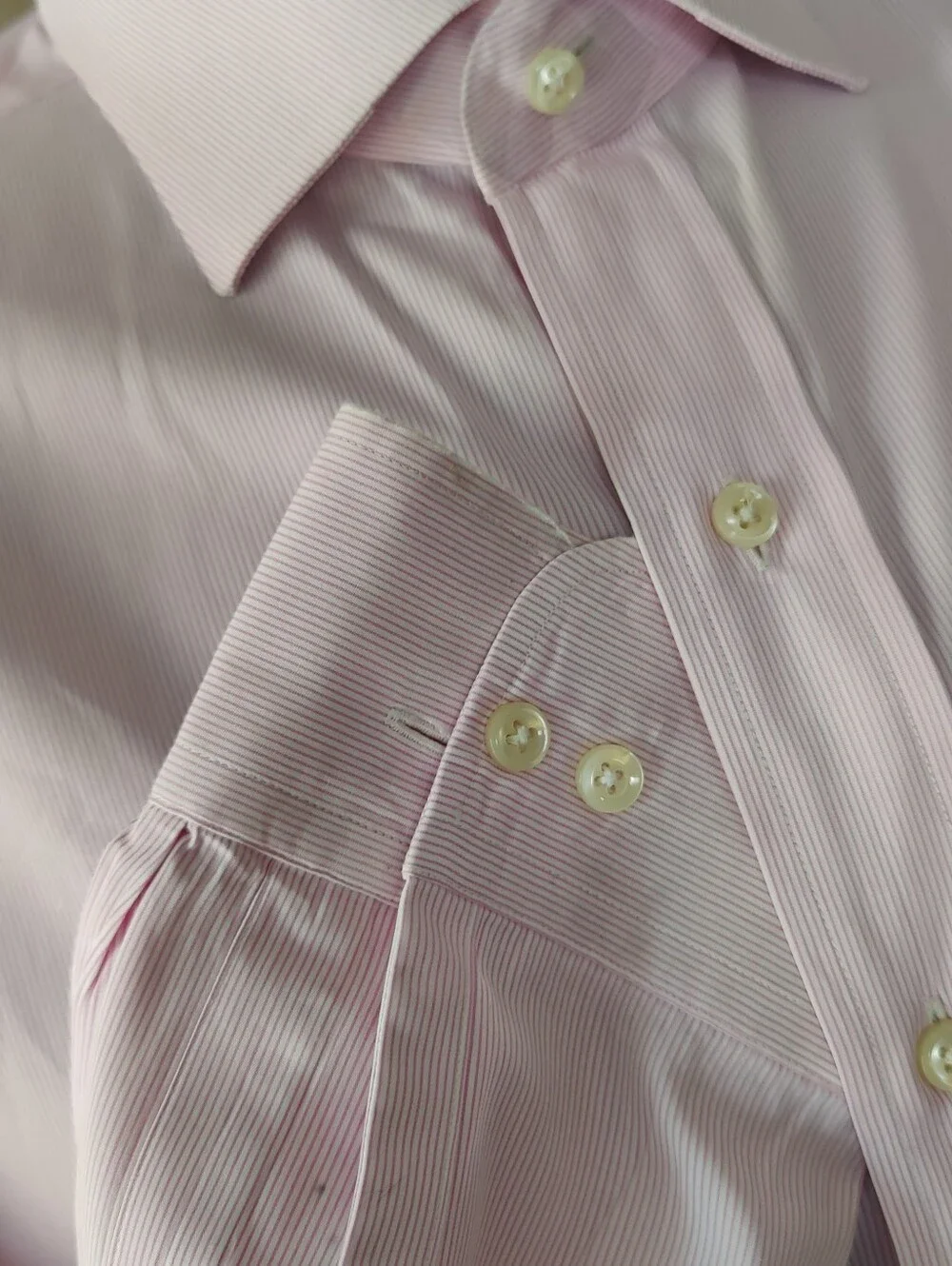 Polo Ralph Lauren Regent Mens Classic Fit Dress Shirt Pink White Stripe 17 32-33